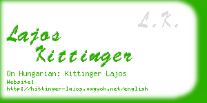lajos kittinger business card